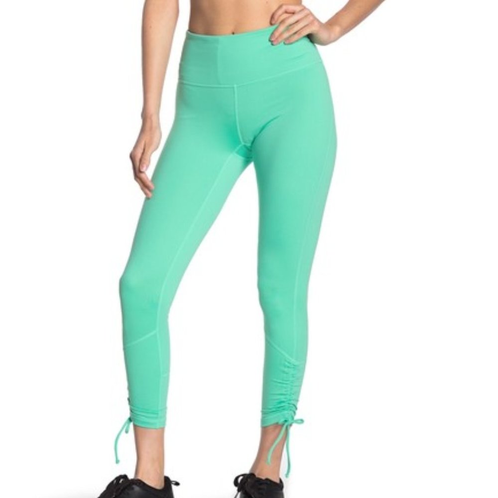 Z By Zella Ruched Tie Hem High Waist 7/8 Leggings